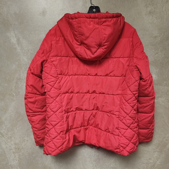 St. John's Bay Water Resistant Red Puffer Jacket With Attached Hood Size XL - Picture 4 of 9
